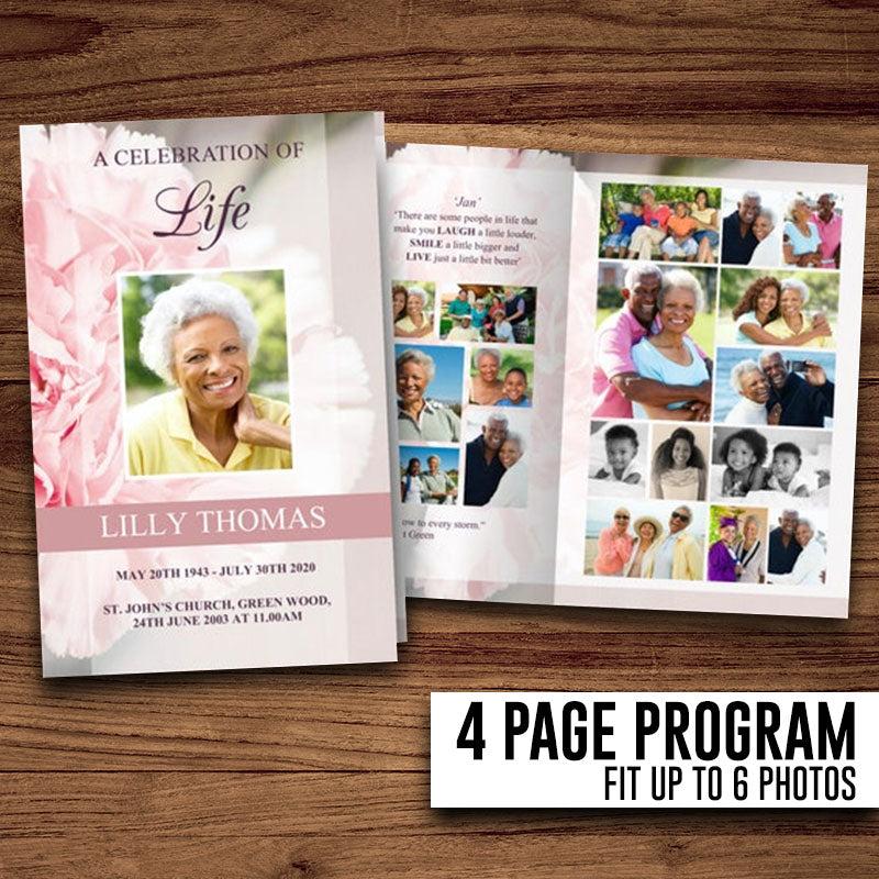 Funeral Program - 4 Pages