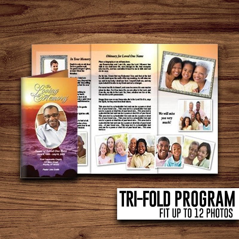 Funeral Program - 6 Panel TRI-FOLD